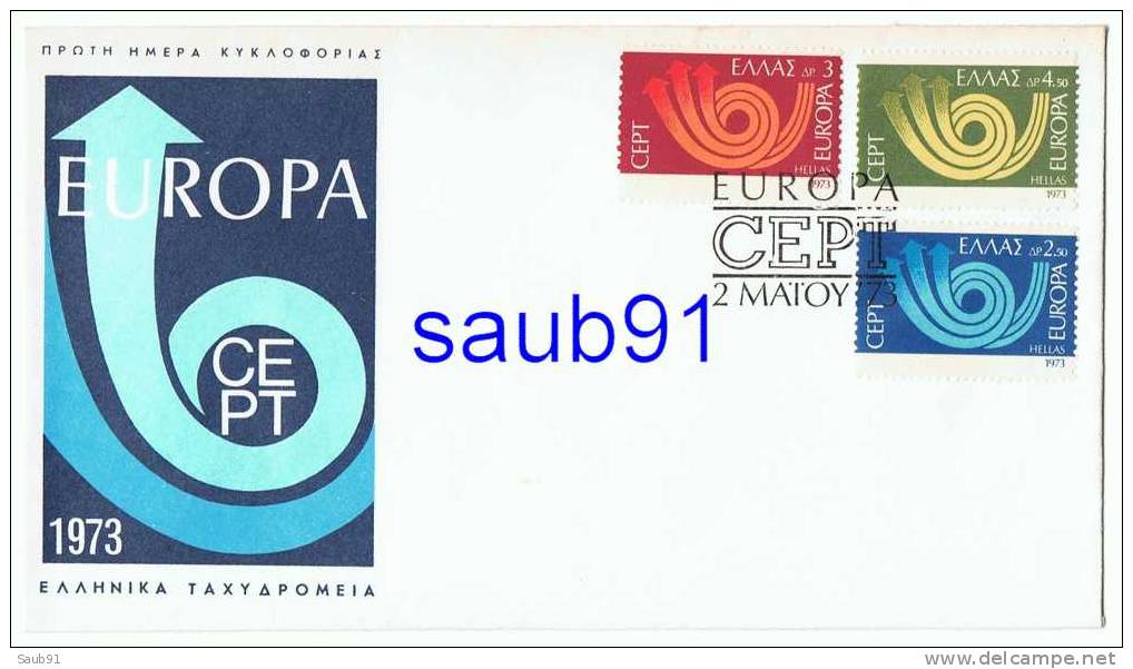 Europa C.E.P.T. -1er Jour -Grèce -  2 -5- 1973 -   Réf:F 44 - 1970