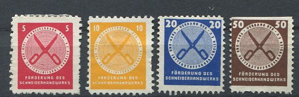 Spendenmarken/Deutschland   / Foerderun Des Schneiderhandwerks, 4 Werte - Historische Dokumente