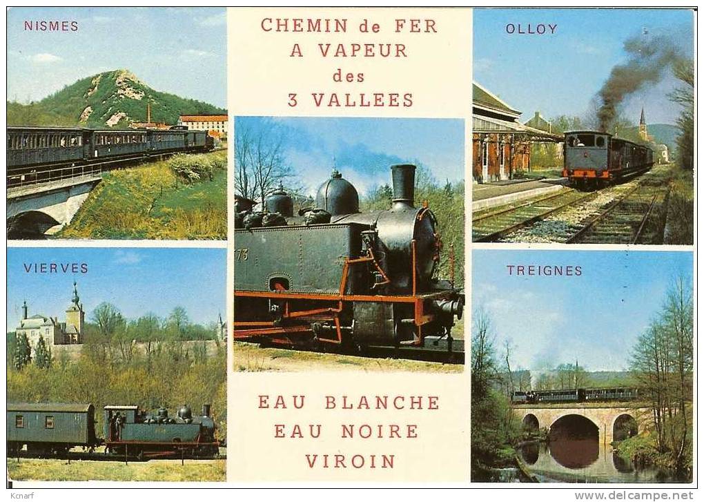 CP De NISMES " Chemin De Fer Des 3 Vallées , Eau Blanche , Eau Noire , Viroin  " . - Viroinval