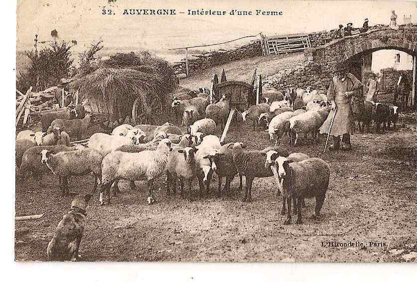 AUVERGNE INTERIEUR D'UNE FERME (PERSONNAGES MOUTONS)  REF 18675 - Bauernhöfe