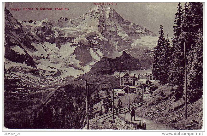 Mürren, Stempel Lauterbrunnen8.8.1908. Dieser Ansicht Existiert Nicht Mehr - Lauterbrunnen