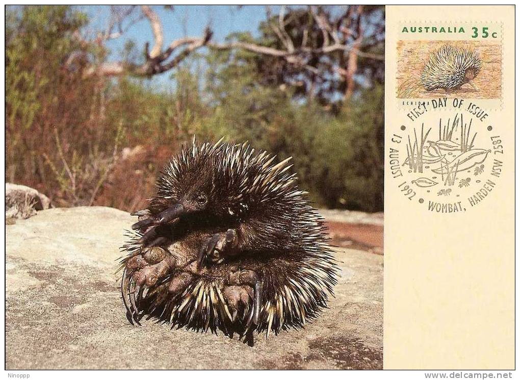 Australia-1992 Wildlife Echidna   Maximum Card - Maximum Cards