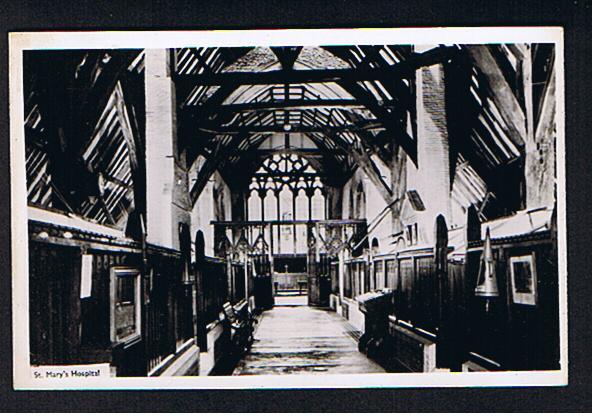RB 596 - Real Photo Postcard Interior St Mary's Hospital Chichester Sussex - Chichester