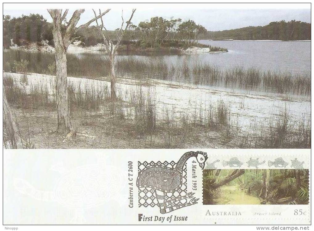 Australia-1993 World Heritage Sites,fraser Island Qld     Maximum Card - Cartes-Maximum (CM)