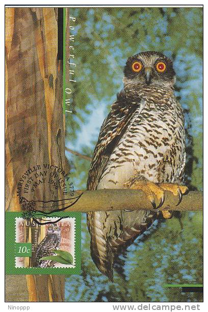 Australia-1996 Nature Of Australia Powerfuk Owl    Maximum Card - Maximum Cards