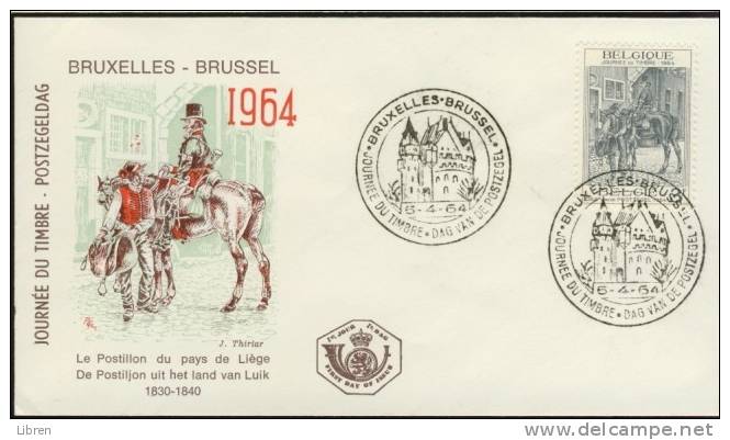 BELGIE, BELGIQUE 1964 FDC OBP 1284 JOURNEE DU TIMBRE. BLANC. VERY FINE QUALITY. - 1961-1970