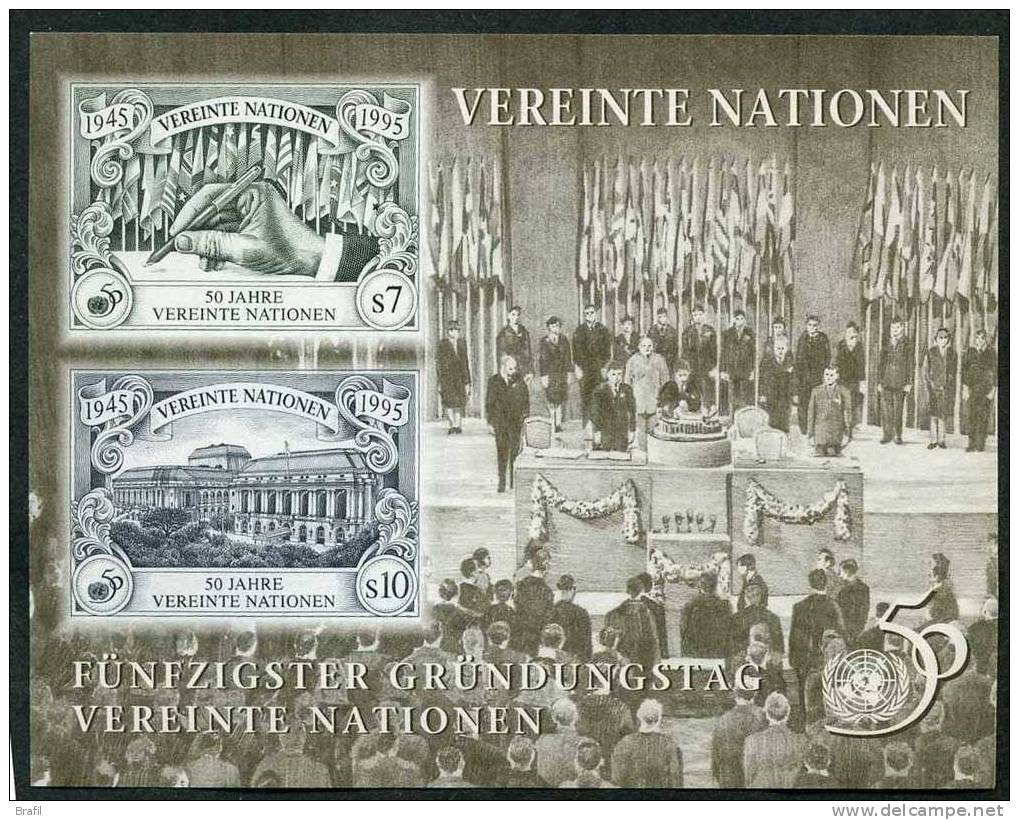 1995 Nazioni Unite Vienna, 50° N.U., Foglietto Nuovo (**) - Blocs-feuillets