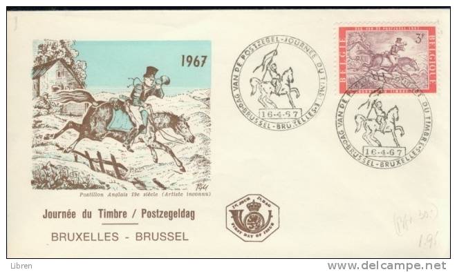 BELGIE, BELGIQUE 1967 FDC OBP 1413 JOURNEE DU TIMBRE. BLANC. VERY FINE QUALITY. - 1961-1970