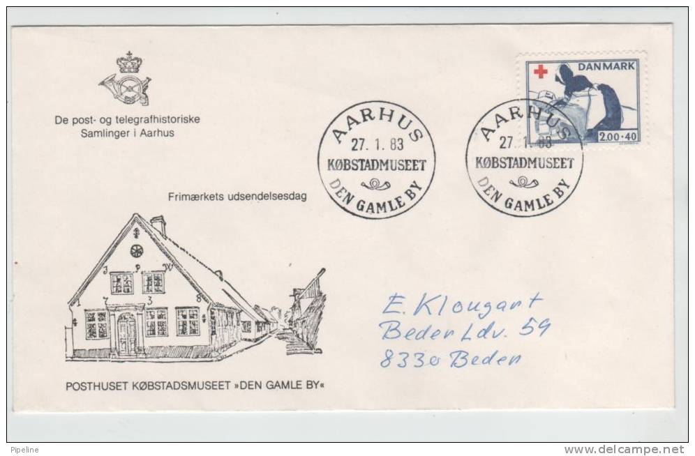 Denmark Nice Cancelled Cover Aarhus 27-1-1983 RED CROSS Stamp - Lettres & Documents