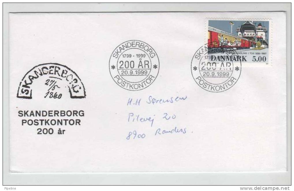 Denmark Special Cancelled Cover Skanderborg  Post Office 200th Anneversary 20-9-1999 - Lettres & Documents