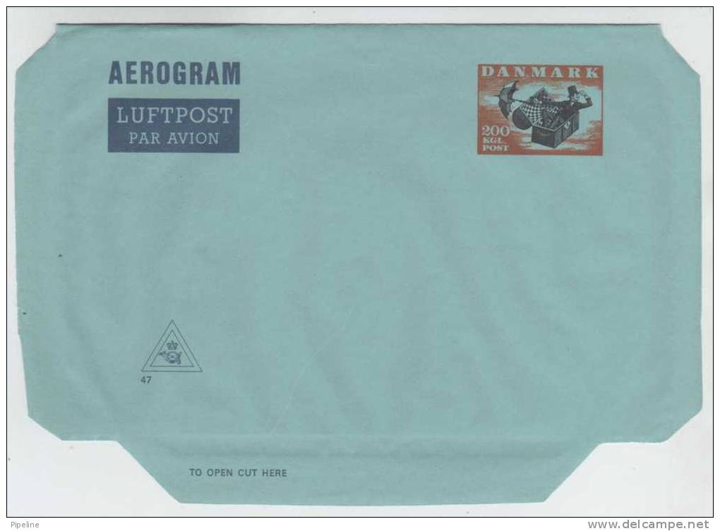 Denmark Aerogramme DEN FLYVENDE KUFFERT Nr. 47 In Mint Condition - Interi Postali