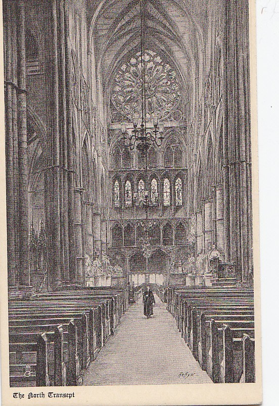 Illustrateur - Raphaël Tuck - Illustration Dessin - Westminster Abbey - North Transept - Tuck, Raphael