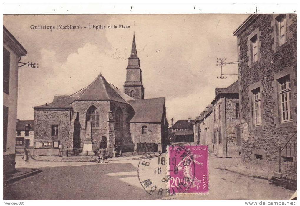 56 GUILLIERS  L'Eglise Et La Place - Pont Scorff