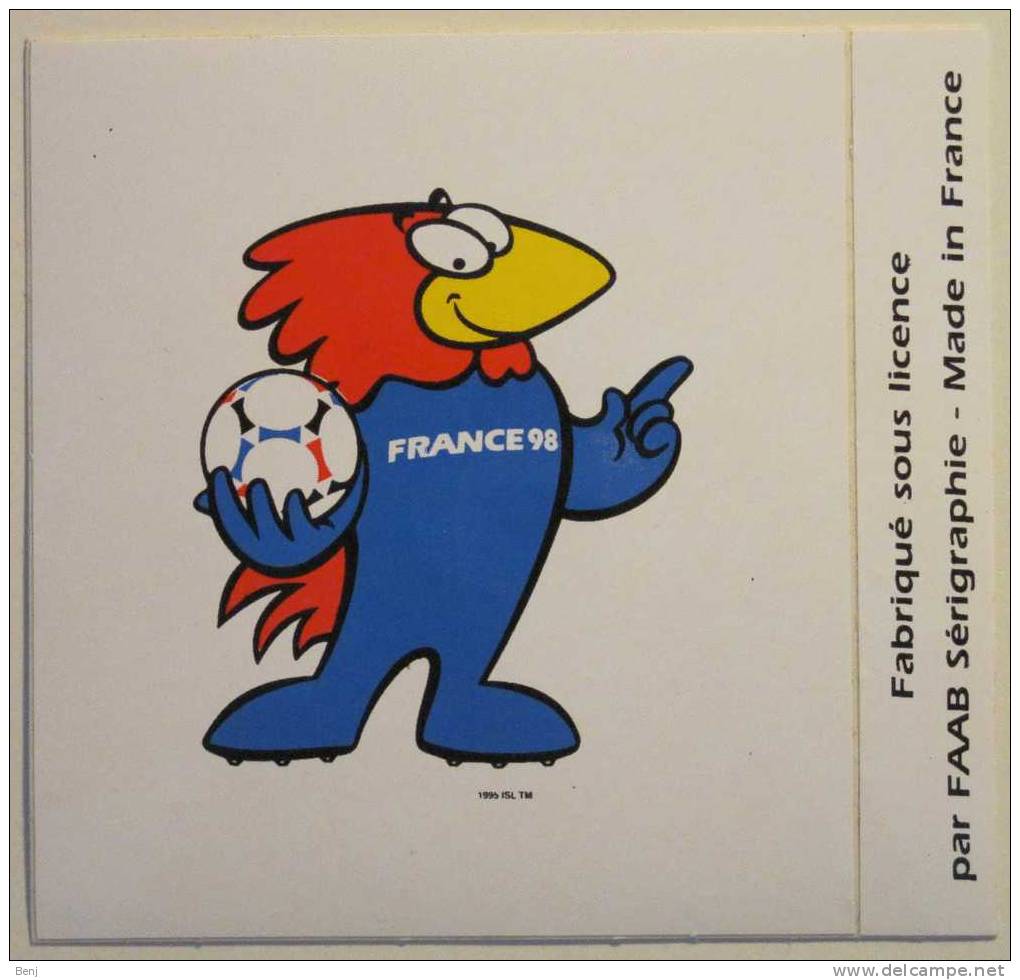 Autocollant Officiel FOOTIX FRANCE 98 (coupe Du Monde De Football 1998, Coq) - Habillement, Souvenirs & Autres