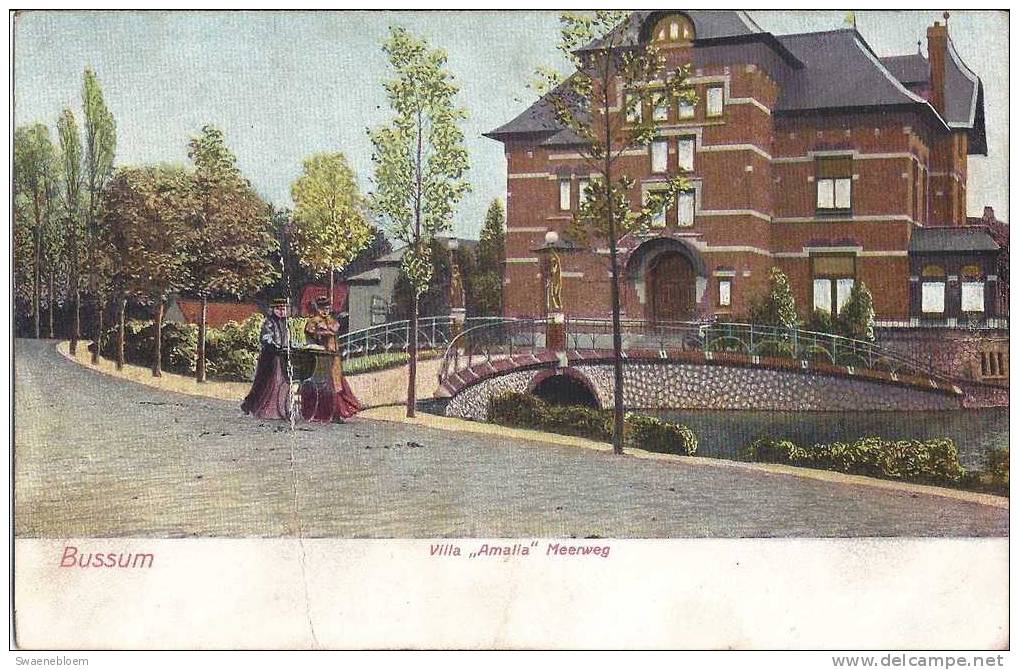 NL.- Bussum - Villa  "Amalia"  Meerweg - Klederdracht - Brug - - Bussum