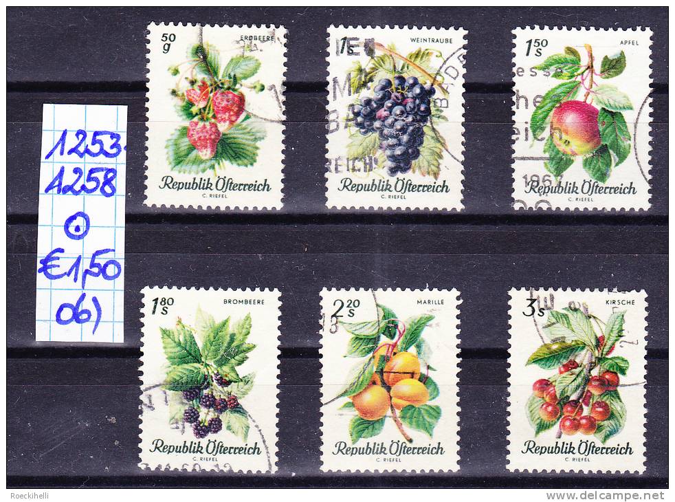 25.11.1966 -  Freimarken-Ausgabe  "Obstserie" - o  gestempelt  - siehe Scan (1253-58o 01-08)