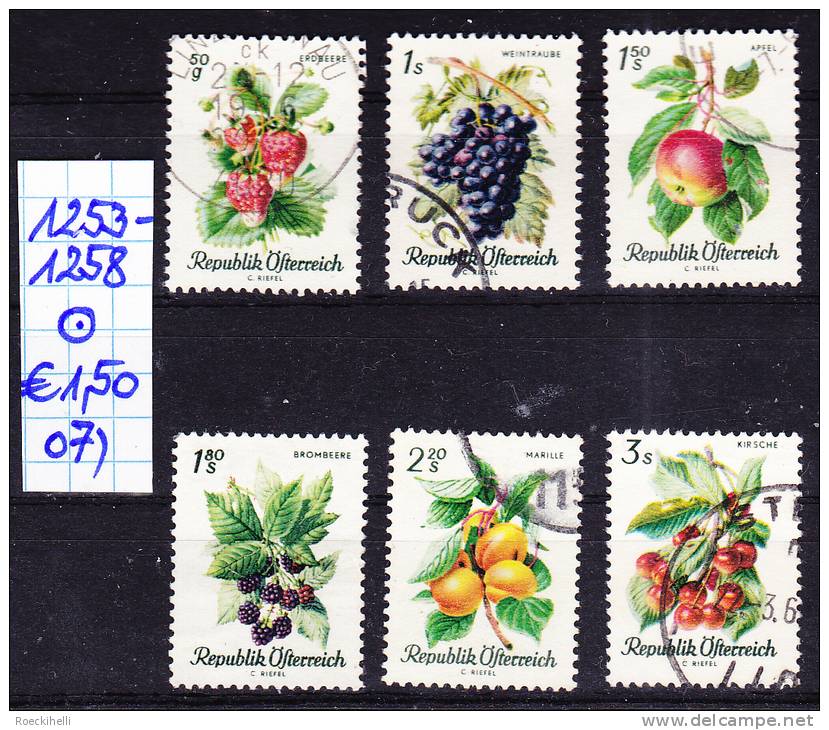 25.11.1966 -  Freimarken-Ausgabe  "Obstserie" - o  gestempelt  - siehe Scan (1253-58o 01-08)