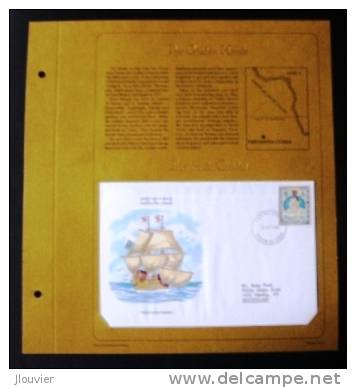 Enveloppe FDC Sur Feuillet - The Golden Hinde. Sir Francis Drake. Tristan Da Cunha 1980. Michel N° 282. - Tristan Da Cunha