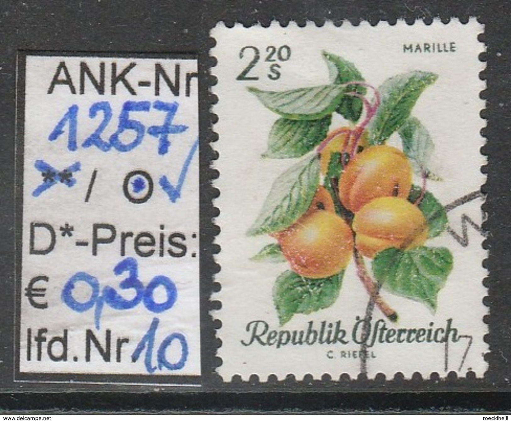 25.11.1966 -  aus Freimarken-Ausgabe  "Obstserie" - o  gestempelt  - siehe Scan (1257o 01-13)