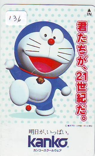 Télécarte JAPON CHAT DORAEMON (136) CINEMA * ANIME MANGA *  TELEFONKARTE JAPAN * PHONECARD CAT * FILM * COMICS * - Comics