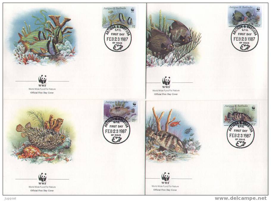 WWF  FDC   ANTIGUA & BARBUDA  Fish   /  ANTIGUA Et BARBUDA  Oiseau   1987 - Fische
