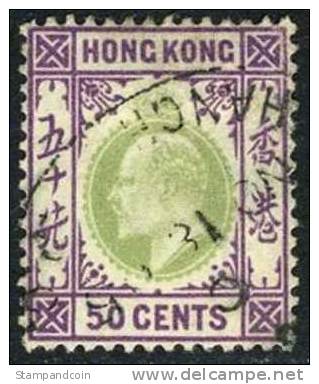 Hong Kong #80 Used 50c Edward VII From 1903 - Usati