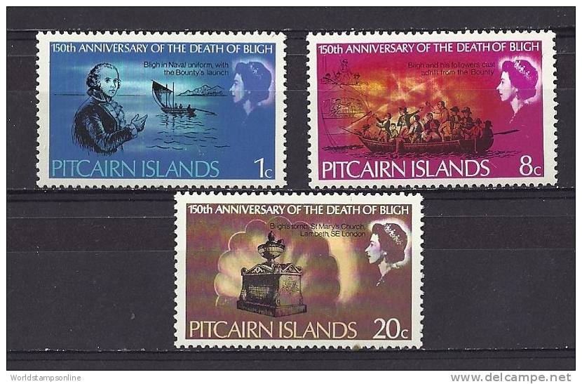 Pitcairn Islands, Serie 3, Year 1967, SG 82-84, Admiral Bligh, MNH ** - Islas De Pitcairn