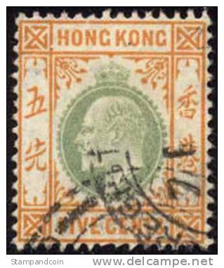 Hong Kong #91 Used 5c Edward VII From 1904 - Usati