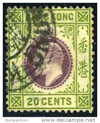 Hong Kong #98 Used 20c Edward VII From 1911 - Usados