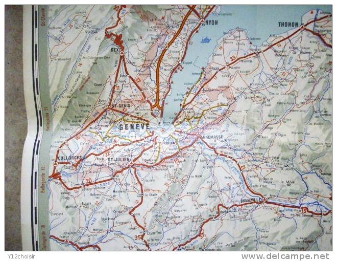 CARTE AUTOMOBILE LA SUISSE 1964 CH HALLWAG ROUTIERE DIE SCHWEIZ BERN GENEVE BALE BASEL NEUCHATEL  LAUSANNE ZURICH CHUR - Roadmaps