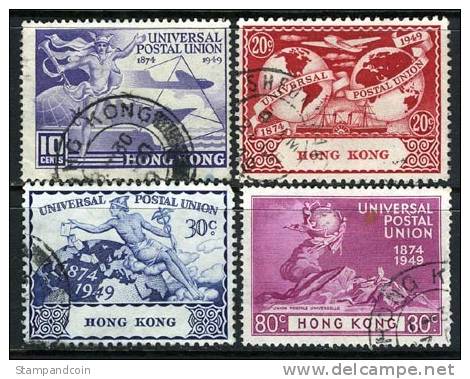 Hong Kong #180-83 Used UPU Issue From 1949 - Gebruikt