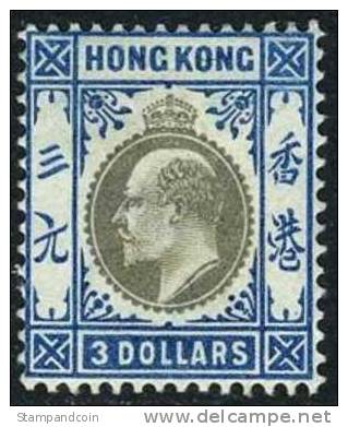 Hong Kong #83 Mint Hinged $3 Edward VII From 1903 - Unused Stamps
