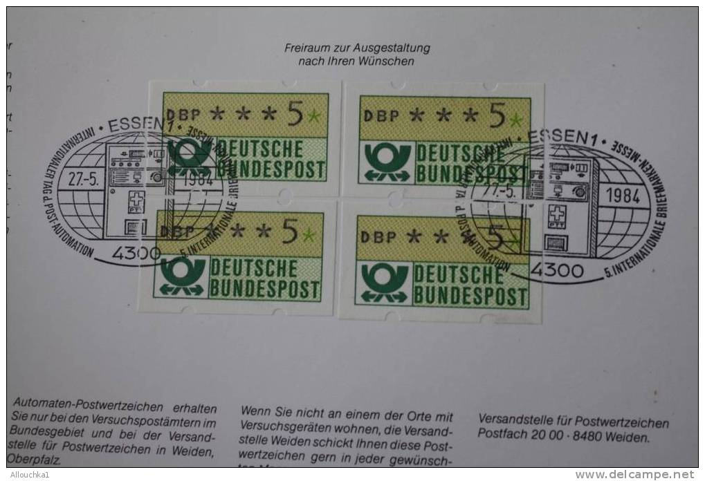 POST-AUTOMATION 5.INTERNATIONALE BRIEFMARKEN - MESSE ESSEN 26._31.05.1984  DEUTSCHE BUNDESPOST POST-AUTOMATION ALLEMAGNE - Machine Labels [ATM]