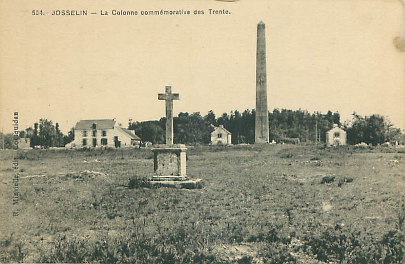 56 - JOSSELIN - La Colonne Commémorative Des Trente (R. Minvieille, édit., N° 504) - Josselin