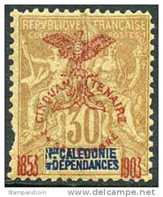 New Caledonia #76 Mint Hinged 30c Brown/Bister From 1903 - Unused Stamps