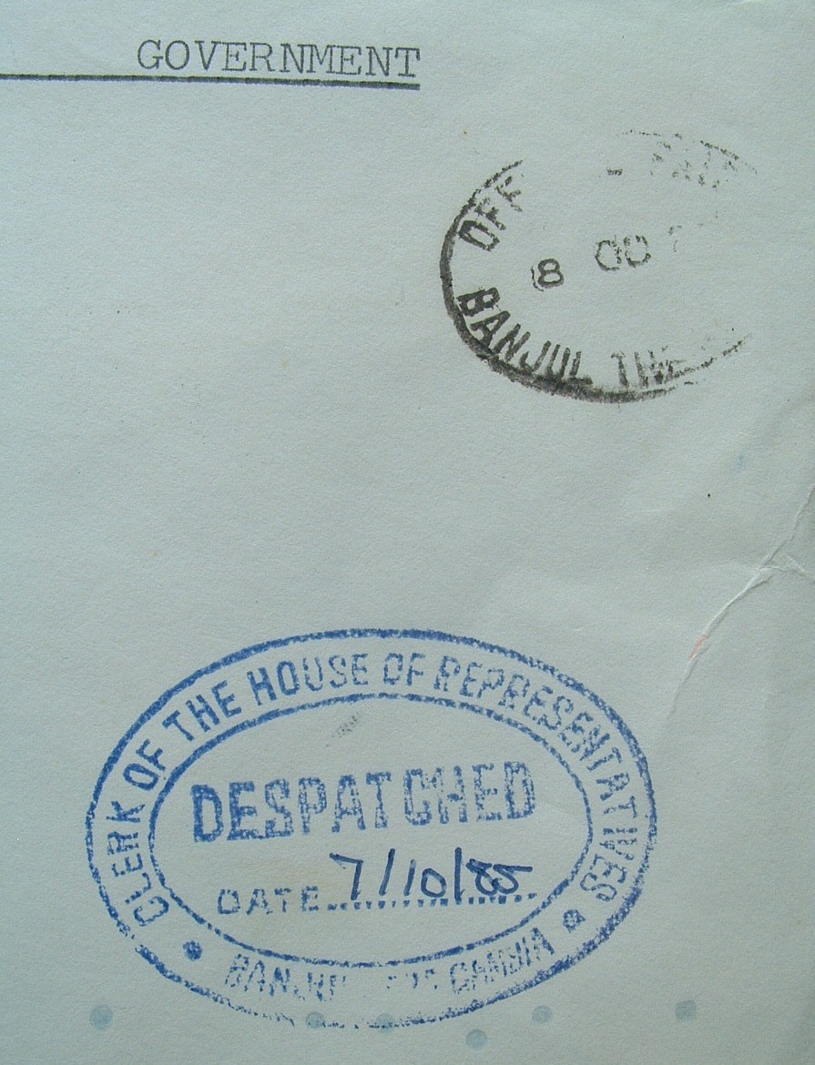 Gambia 1985 Official Cover To England UK - House Of Representatives Cancel - Gambie (1965-...)