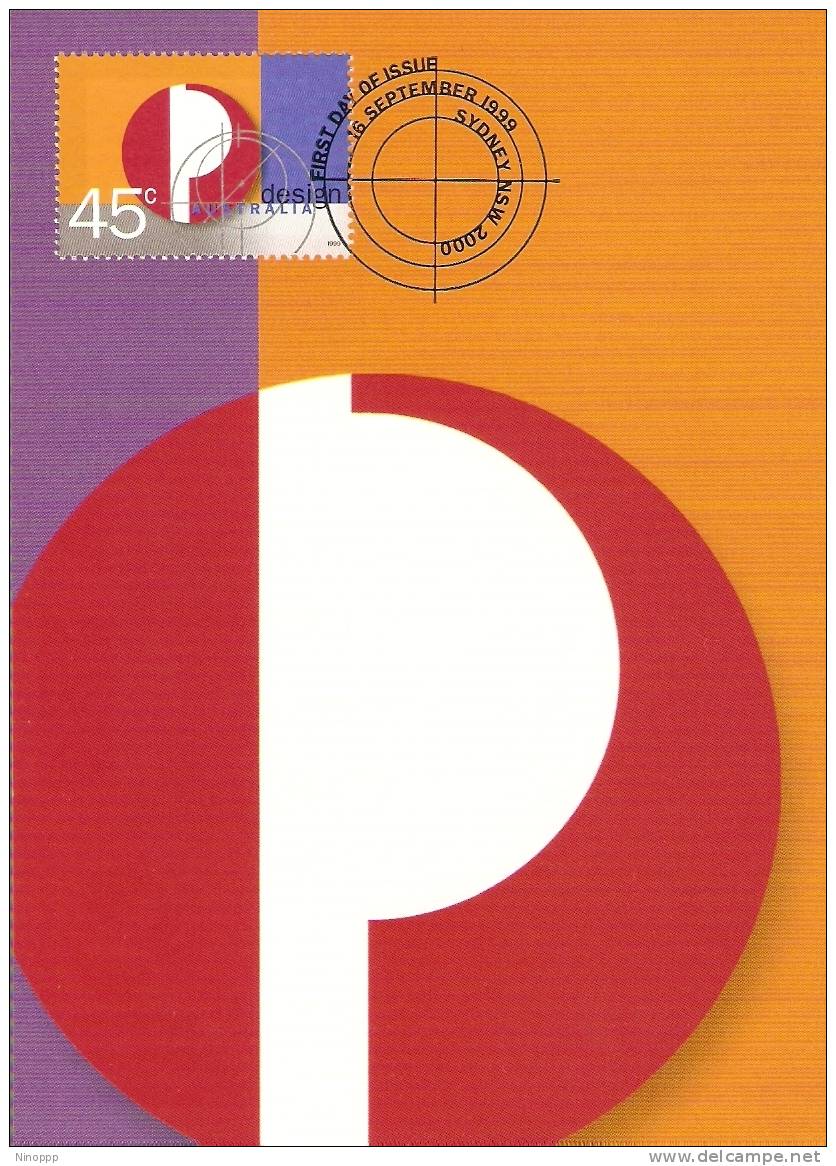 Australia-1999 Design Australia,45c Australia Post Symbol   Maximum Card - Maximum Cards