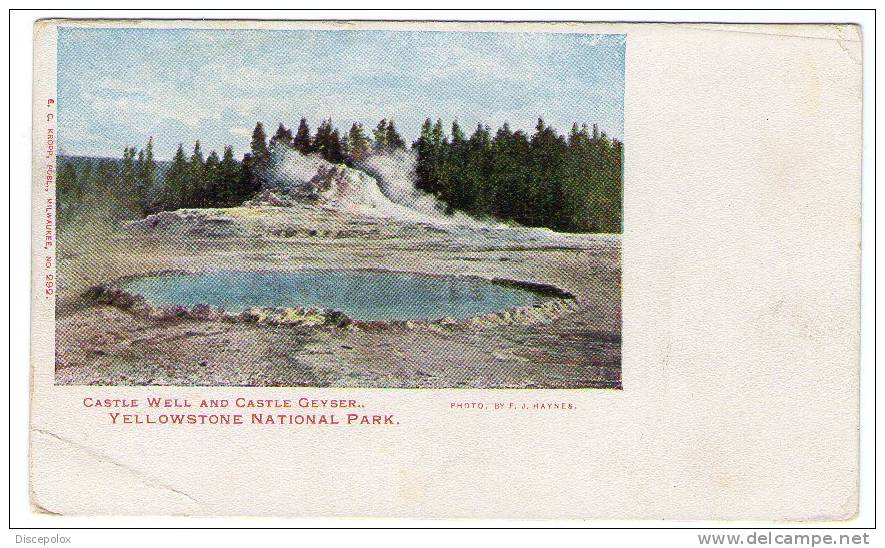 C196 Yellowstone - Castle Well And Castle Geyser - Mini Old Card / Non Viaggiata - Yellowstone