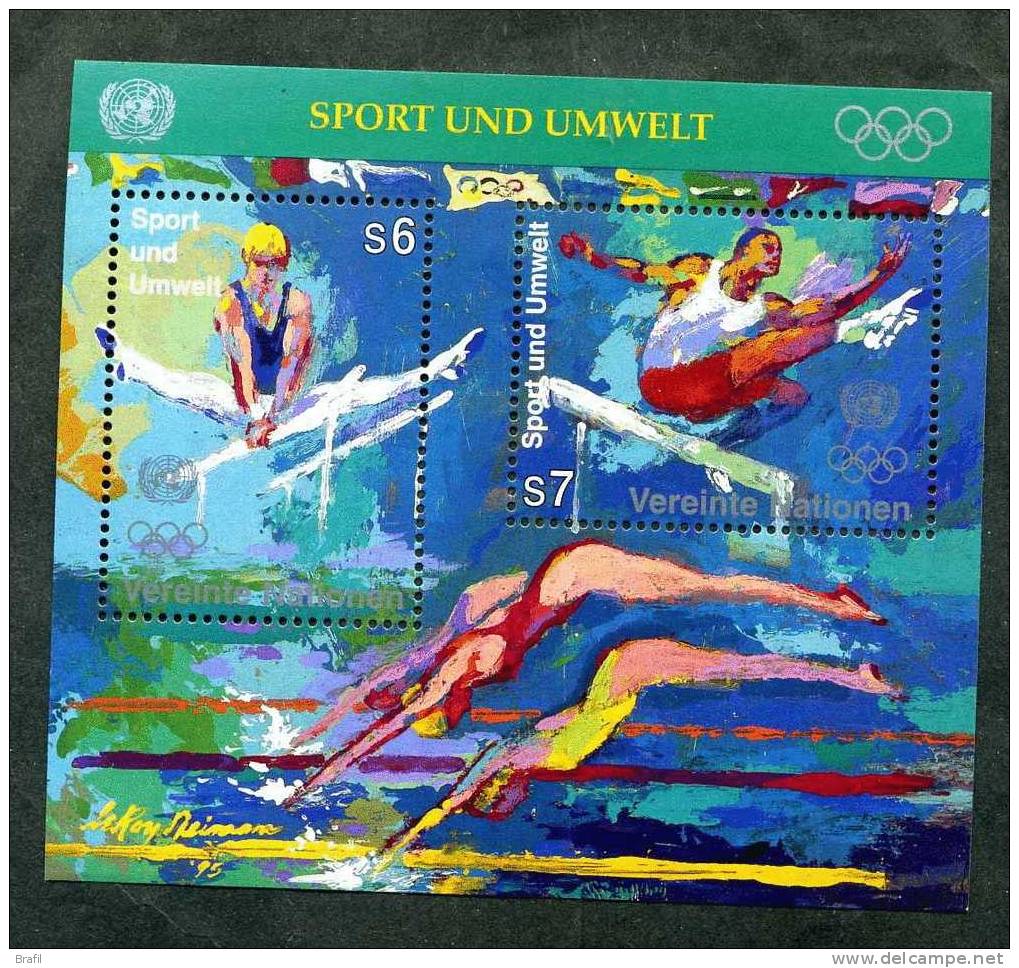 1996 Nazioni Unite Vienna, Sport Olimpiadi, Foglietto Nuovo (**). - Blocks & Kleinbögen