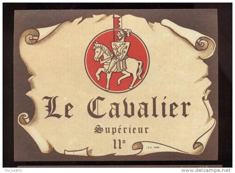 Etiquette De Vin  De Table Supérieur  -   Le Cavalier  -     (Thème Chevalier Cheval - Horses