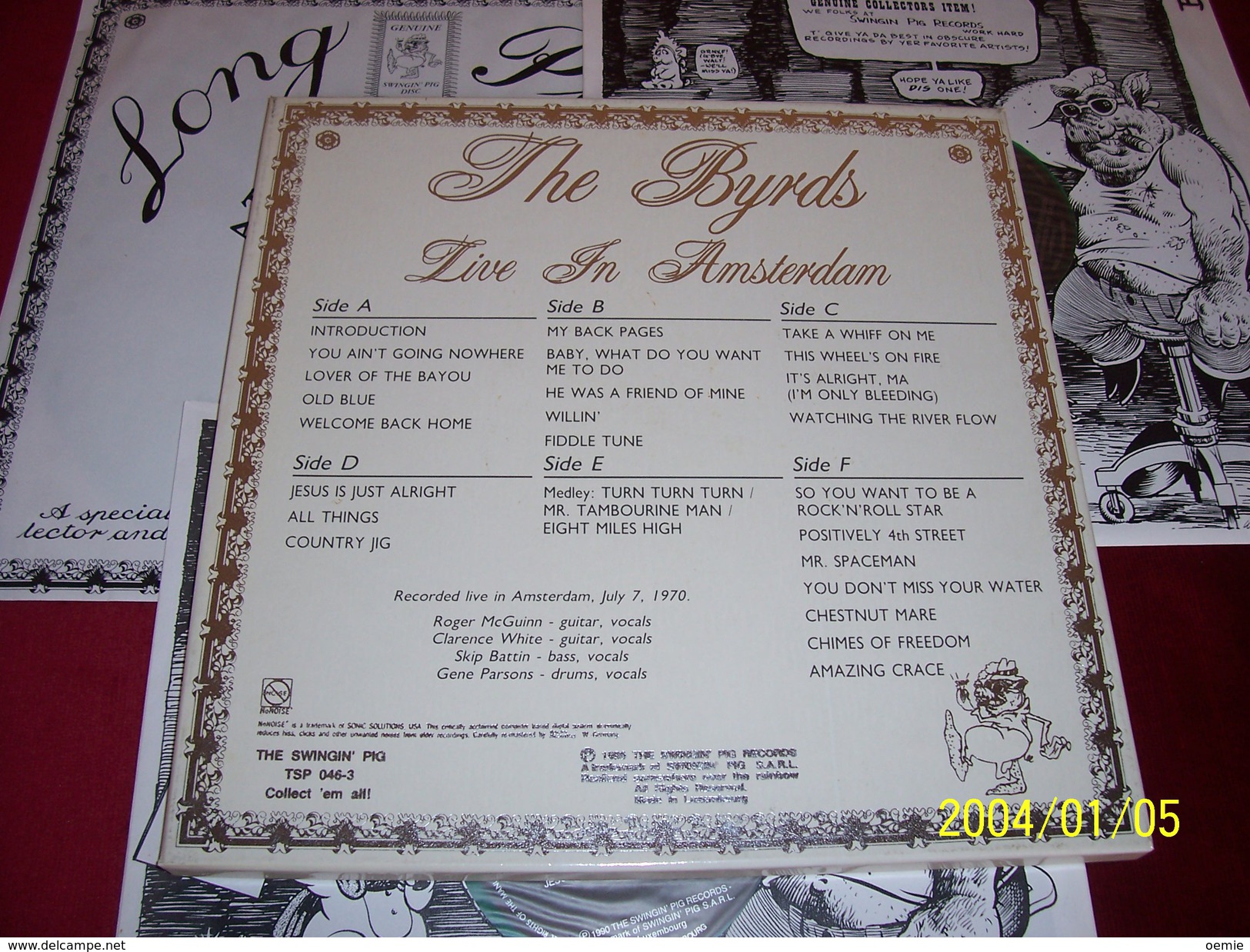 THE  BYRDS  LIVE A  AMSTERDAM  °° COFFRET COMPLET DE 3 / 33 TOURS   COULEUR  VERT - Collezioni