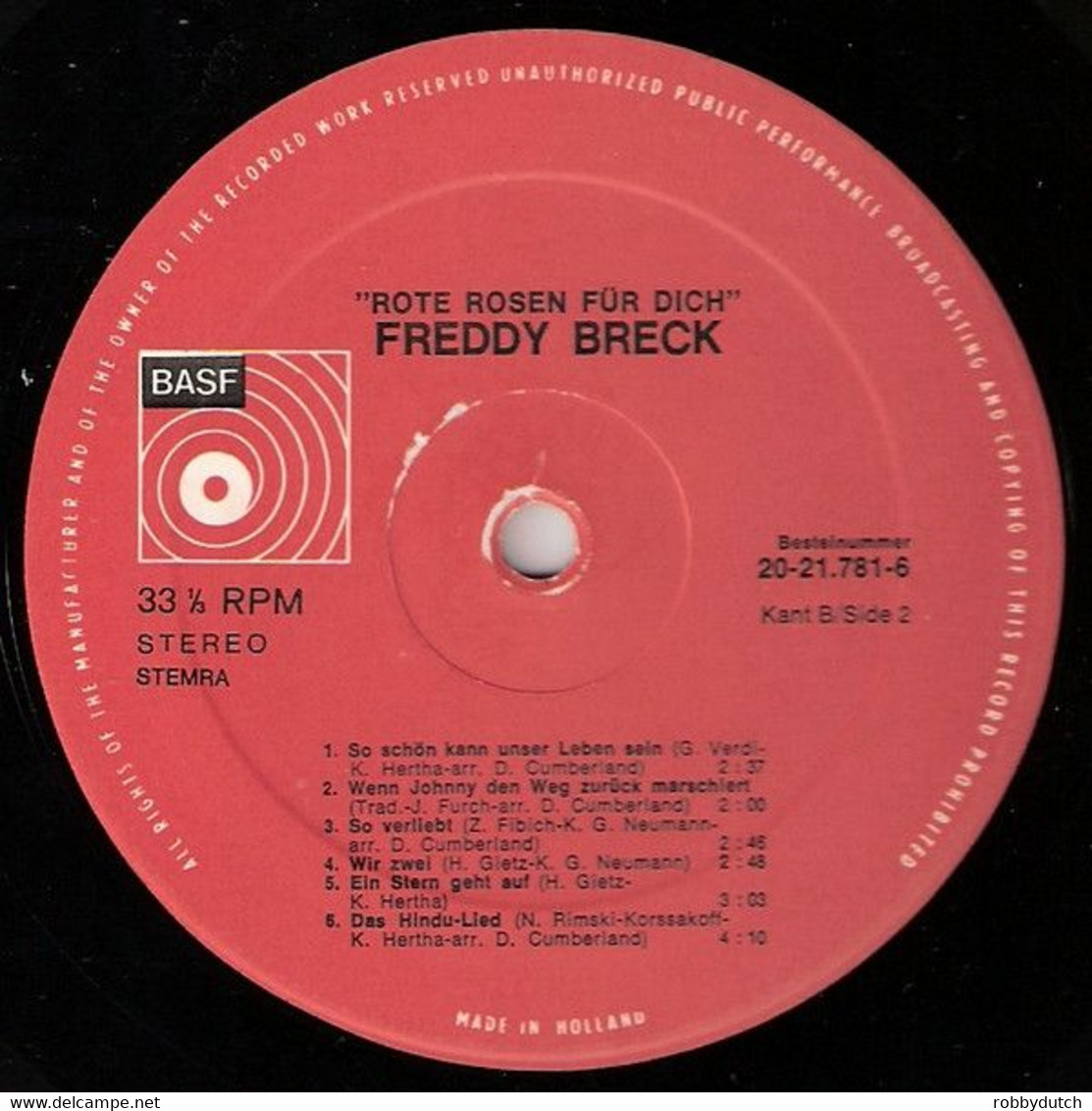 * LP *  FREDDY BRECK - ROTE ROSEN FÜR DICH (Holland Ex-!!!) - Sonstige - Deutsche Musik