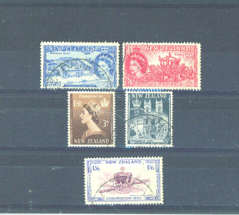 NEW ZEALAND -  1953 Coronation FU - Used Stamps