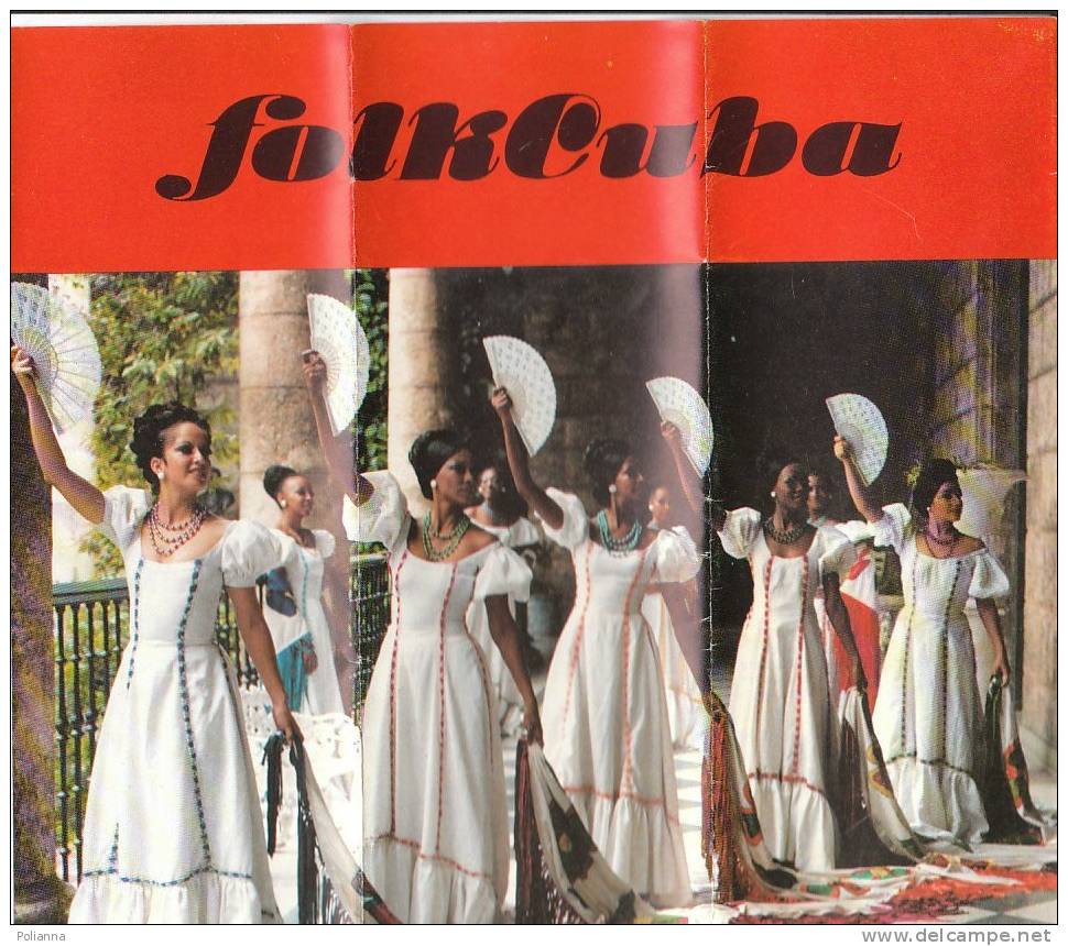 B0281 - Brochure Turistica FOLK CUBA Anni ´70/ DANZE CUBANE - Turismo, Viajes