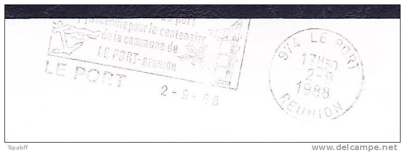 Enveloppe TAAF N°123  Cachets Posté à Bord - Paquebot - TAAF - Réunion  Du 17-09-1988  - Signature - Storia Postale