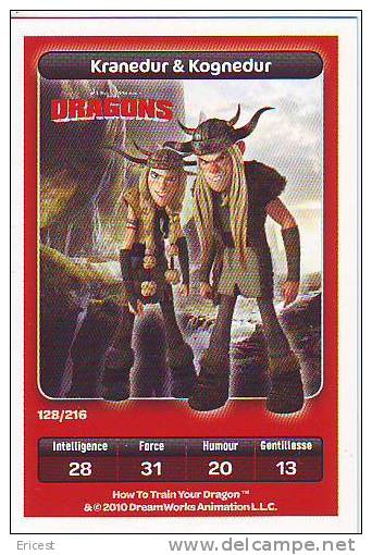 CARTE CARREFOUR DREAMWORKS DRAGONS KRANEDUR & KOGNEDUR 128/216 BON ETAT - Autres & Non Classés