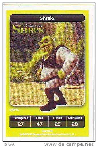 CARTE CARREFOUR DREAMWORKS SHREK SHREK 2/216 BON ETAT - Autres & Non Classés