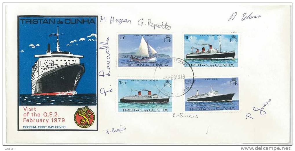 Storia Postale - TRISTAN DA CUNHA -  ANNO 1979 - VISIT OF THE QUEEN ELIZABETH II - FIRST DAY COVER - Tristan Da Cunha