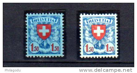 Suisse  Yvert 210 Et  210 A *, Cote 82,50 € - Unused Stamps