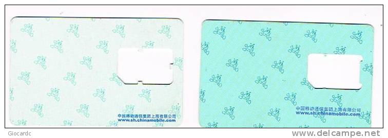 CINA  - CHINA MOBILE - GSM SIM CARD (WITHOUT CHIP)   - BEIJING 2008: MAN (LOT OF 2 DIFFERENT) - USED  -  RIF. 2839 - China